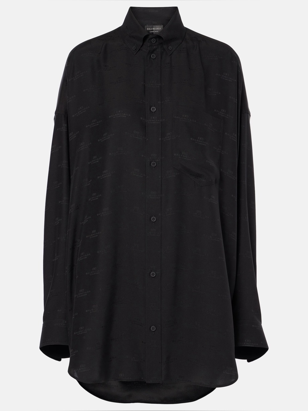 Balenciaga Black Long-Sleeve Button Shirt Jacket